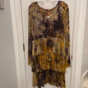 Long sleeve tie dye dress